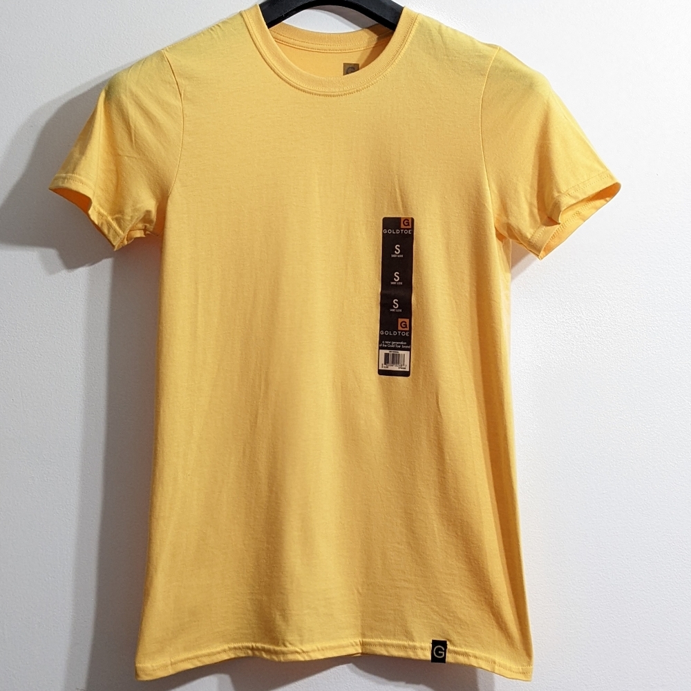 Gold Toe Men's Yellow Crewneck T-Shirt, Size Small, New With Tag